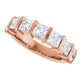 10K Gold Square Lab-Grown Diamond Bar Channel-Set Anniversary Band – 1 1/3–2 3/4 CTW - Rose Gold - view 5