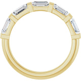 10K Gold Emerald Lab-Grown Diamond Bar Channel-Set Anniversary Band – 1 5/8–2 1/2 CTW - Yellow Gold - view 2