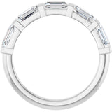 Platinum Emerald Lab-Grown Diamond Bar Channel-Set Anniversary Band – 1 1/2–2 1/2 CTW - view 2