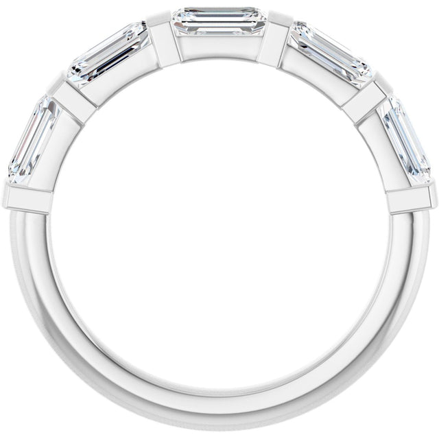 Platinum Emerald Lab-Grown Diamond Bar Channel-Set Anniversary Band – 1 1/2–2 1/2 CTW - view 2