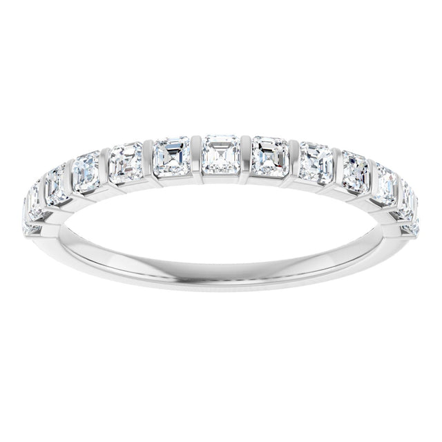 Platinum Asscher Lab-Grown Diamond Bar Channel-Set Anniversary Band – 5/8–1 1/3 CTW - view 3