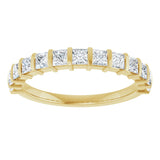 10K Gold Square Lab-Grown Diamond Bar Channel-Set Anniversary Band – 1/3–1 1/5 CTW - Yellow Gold - view 3