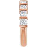 14K Gold Square Lab-Grown Diamond Bar Channel-Set Anniversary Band – 1 1/2–2 3/4 CTW - Rose Gold - view 4