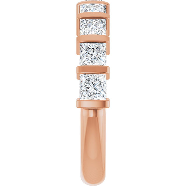 14K Gold Square Lab-Grown Diamond Bar Channel-Set Anniversary Band – 1 1/2–2 3/4 CTW - Rose Gold - view 4