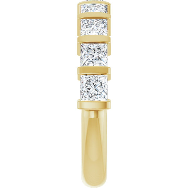 14K Gold Square Lab-Grown Diamond Bar Channel-Set Anniversary Band – 1 1/2–2 3/4 CTW - Yellow Gold - view 4