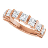 10K Gold Square Lab-Grown Diamond Bar Channel-Set Anniversary Band – 1 1/3–2 3/4 CTW - Rose Gold - view 5