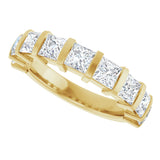 10K Gold Square Natural Diamond Bar Channel-Set Anniversary Band – 1 3/8–2 3/4 CTW - Yellow Gold - view 5
