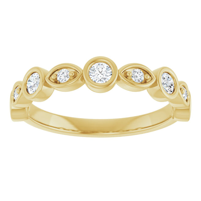 14K Gold Round Lab-Grown Diamond Anniversary Band – 1/6–1/3 CTW - Yellow Gold - view 3