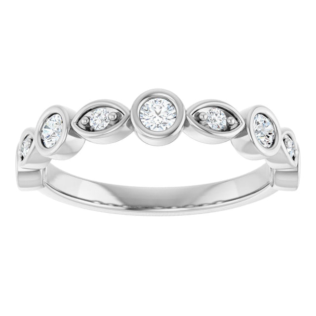 14K Gold Round Lab-Grown Diamond Anniversary Band – 1/6–1/3 CTW - White Gold - view 3