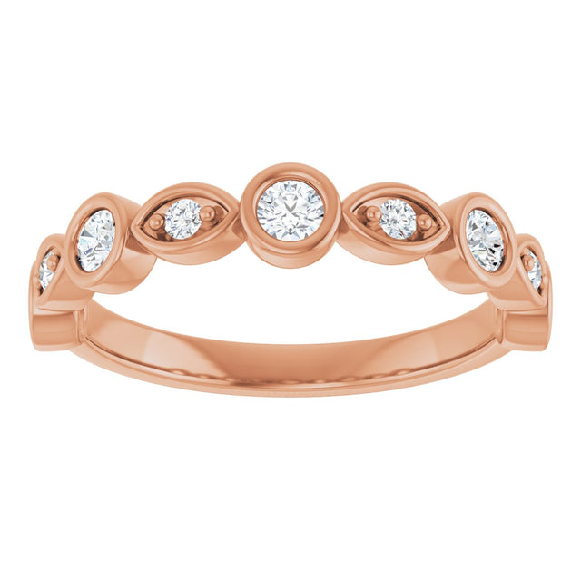 14K Gold Round Lab-Grown Diamond Anniversary Band – 1/6–1/3 CTW - Rose Gold - view 3