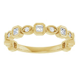14K Gold Asscher Natural Diamond Anniversary Band – 3/8–9/10 CTW - Yellow Gold - view 3