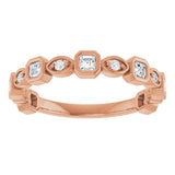 14K Gold Asscher Natural Diamond Anniversary Band – 3/8–9/10 CTW - Rose Gold - view 3