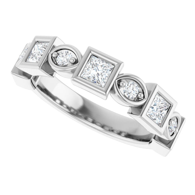 Platinum Square Natural Diamond Anniversary Band – 1/5–9/10 CTW - view 5