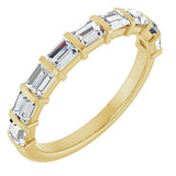 14K Gold Straight Baguette Lab-Grown Diamond Bar Channel-Set Anniversary Band – 3x2.5 mm Stones - Yellow Gold