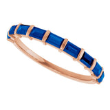14K Gold Straight Baguette Lab-Grown Blue Sapphire Bar Channel-Set Anniversary Band - Rose Gold - view 5