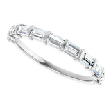 10K Gold Straight Baguette Lab-Grown Diamond Bar Channel-Set Anniversary Band – 3/4–9/10 CTW - White Gold - view 5