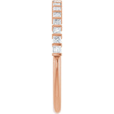 10K Gold Square Lab-Grown Diamond Bar Channel-Set Anniversary Band – 1/3–1 1/5 CTW - Rose Gold - view 4