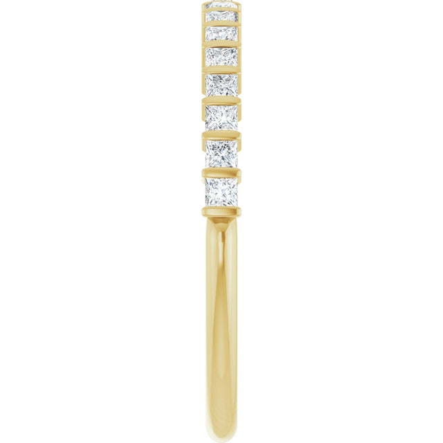 10K Gold Square Lab-Grown Diamond Bar Channel-Set Anniversary Band – 1/3–1 1/5 CTW - Yellow Gold - view 4