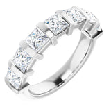 10K Gold Square Lab-Grown Diamond Bar Channel-Set Anniversary Band – 1 1/3–2 3/4 CTW - White Gold