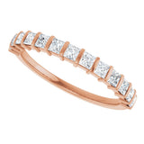 10K Gold Square Lab-Grown Diamond Bar Channel-Set Anniversary Band – 1/3–1 1/5 CTW - Rose Gold - view 5
