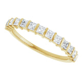 10K Gold Square Lab-Grown Diamond Bar Channel-Set Anniversary Band – 1/3–1 1/5 CTW - Yellow Gold - view 5
