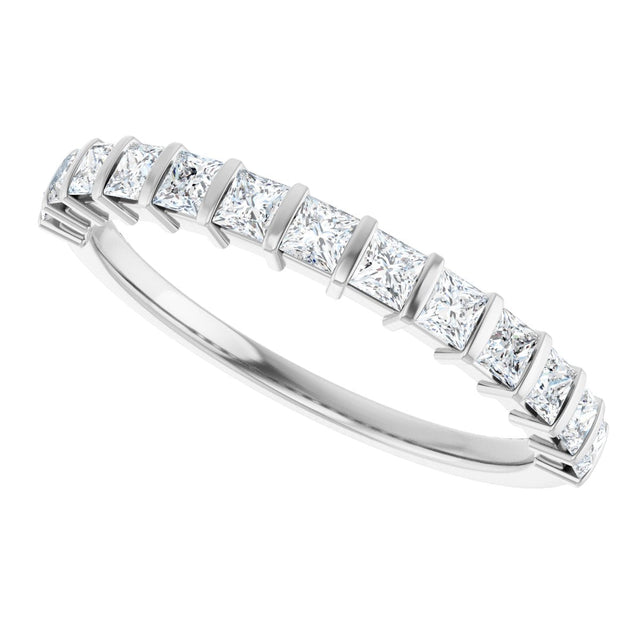 Platinum Square Lab-Grown Diamond Bar Channel-Set Anniversary Band – 1/3–2 3/4 CTW - view 5