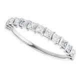 10K Gold Square Natural Diamond Bar Channel-Set Anniversary Band – 3/8–1 CTW - White Gold - view 5