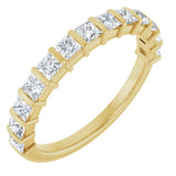 14K Gold Square Natural Diamond Bar Channel-Set Anniversary Band – 3/8–1 CTW - Yellow Gold