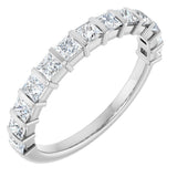 10K Gold Square Lab-Grown Diamond Bar Channel-Set Anniversary Band – 1/3–1 1/5 CTW - White Gold