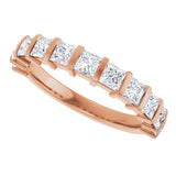 10K Gold Square Lab-Grown Diamond Bar Channel-Set Anniversary Band – 1/3–1 1/5 CTW - Rose Gold - view 5