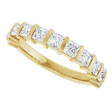 10K Gold Square Lab-Grown Diamond Bar Channel-Set Anniversary Band – 1/3–1 1/5 CTW - Yellow Gold - view 5