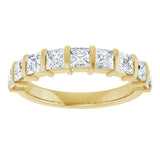10K Gold Square Lab-Grown Diamond Bar Channel-Set Anniversary Band – 1 1/3–2 3/4 CTW - Yellow Gold - view 3