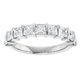 Platinum Square Natural Diamond Bar Channel-Set Anniversary Band – 3/8–2 3/4 CTW - view 3