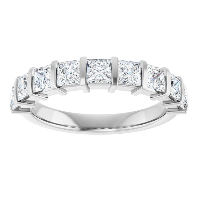 Platinum Square Natural Diamond Bar Channel-Set Anniversary Band – 3/8–2 3/4 CTW - view 3