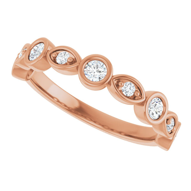 14K Gold Round Lab-Grown Diamond Anniversary Band – 1/6–1/3 CTW - Rose Gold - view 5