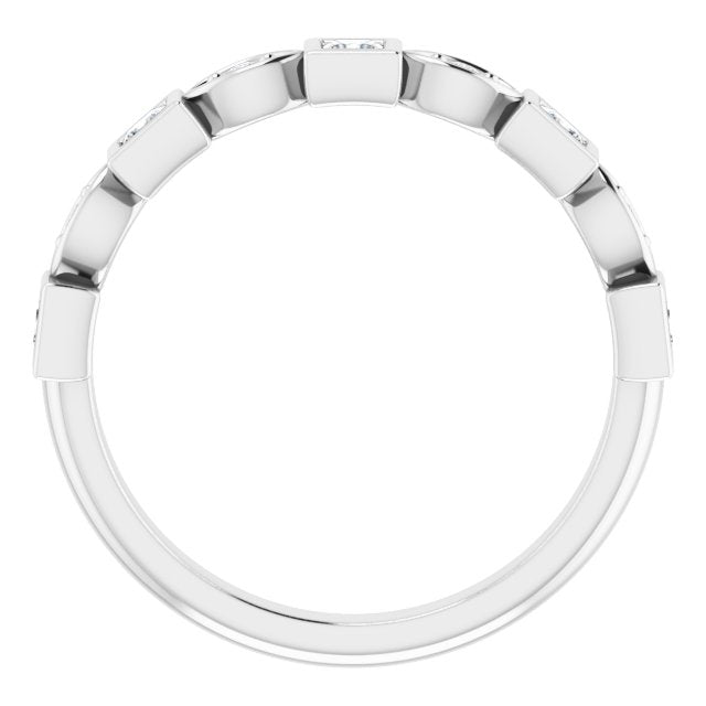 Platinum Square Natural Diamond Anniversary Band – 1/5–9/10 CTW - view 2