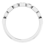 14K Gold Square Natural Diamond Anniversary Band – 1/5–9/10 CTW - White Gold - view 2