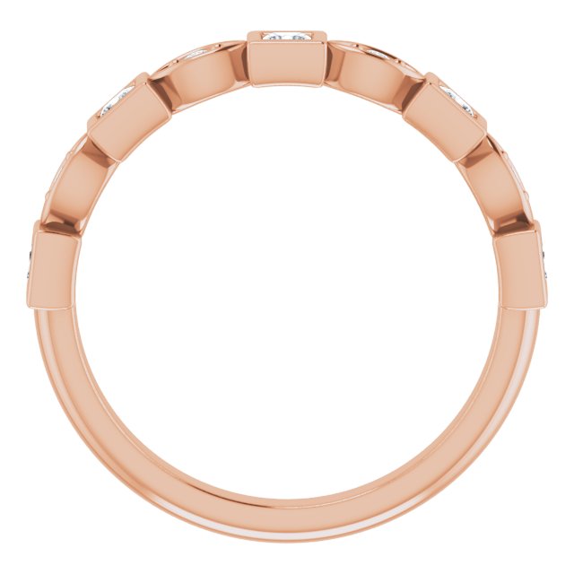 14K Gold Square Natural Diamond Anniversary Band – 1/5–9/10 CTW - Rose Gold - view 2