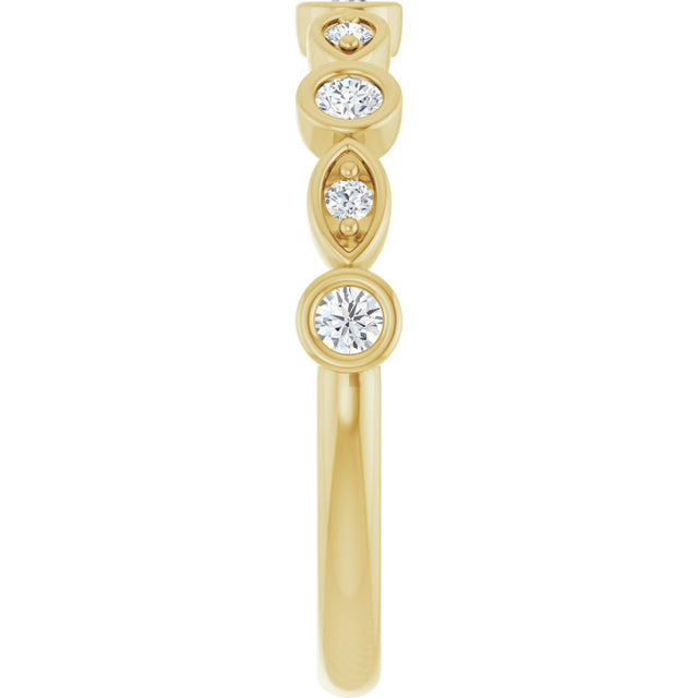 14K Gold Round Lab-Grown Diamond Anniversary Band – 1/6–1/3 CTW - Yellow Gold - view 4