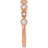 14K Gold Round Lab-Grown Diamond Anniversary Band – 1/6–1/3 CTW - Rose Gold - view 4