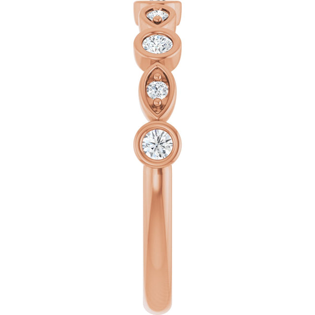 14K Gold Round Lab-Grown Diamond Anniversary Band – 1/6–1/3 CTW - Rose Gold - view 4