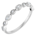14K Gold Marquise Lab-Grown Diamond Anniversary Band – 1/6–1/3 CTW - White Gold