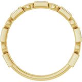 14K Gold Straight Baguette Natural Diamond Anniversary Band – 1/5–5/8 CTW - Yellow Gold - view 2