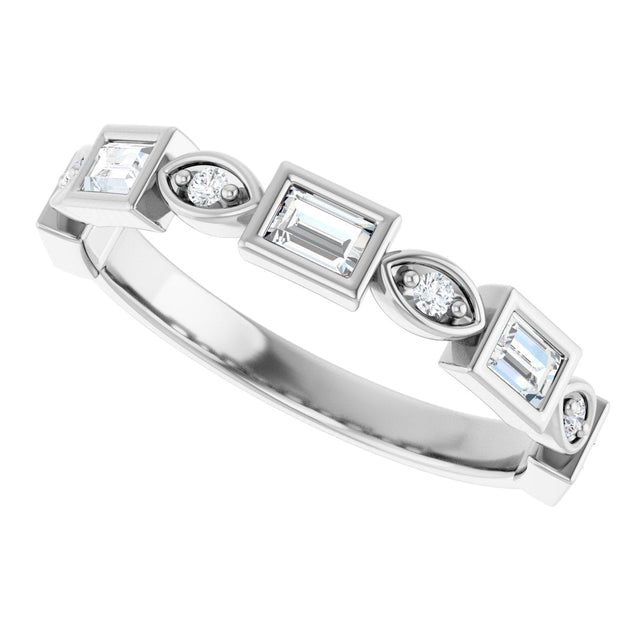 Platinum Straight Baguette Natural Diamond Anniversary Band – 1/5–5/8 CTW - view 5