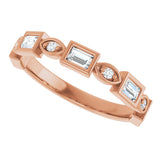 14K Gold Straight Baguette Natural Diamond Anniversary Band – 1/5–5/8 CTW - Rose Gold - view 5