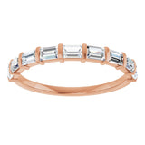10K Gold Straight Baguette Lab-Grown Diamond Bar Channel-Set Anniversary Band – 3/4–9/10 CTW - Rose Gold - view 3