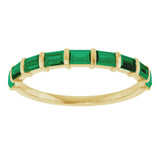 14K Gold Straight Baguette Lab-Grown Green Emerald Bar Channel-Set Anniversary Band - Yellow Gold - view 3