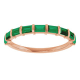 14K Gold Straight Baguette Lab-Grown Green Emerald Bar Channel-Set Anniversary Band - Rose Gold - view 3