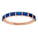 14K Gold Straight Baguette Lab-Grown Blue Sapphire Bar Channel-Set Anniversary Band - Rose Gold - view 3