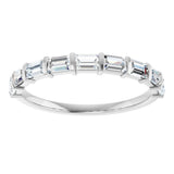 10K Gold Straight Baguette Lab-Grown Diamond Bar Channel-Set Anniversary Band – 3/4–9/10 CTW - White Gold - view 3